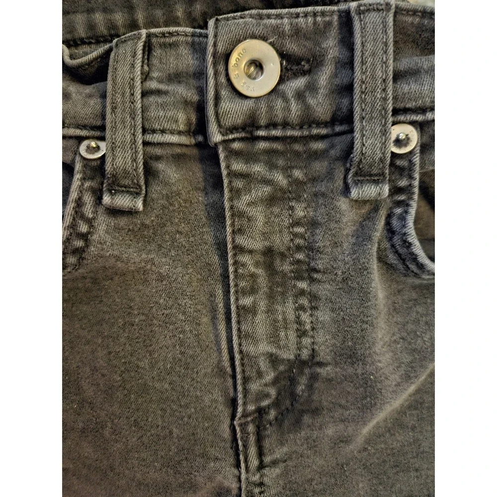 Rag & Bone Ankle Skinny Jeans Size 25 Black Raw Distressed Hem Stretch (24x25)